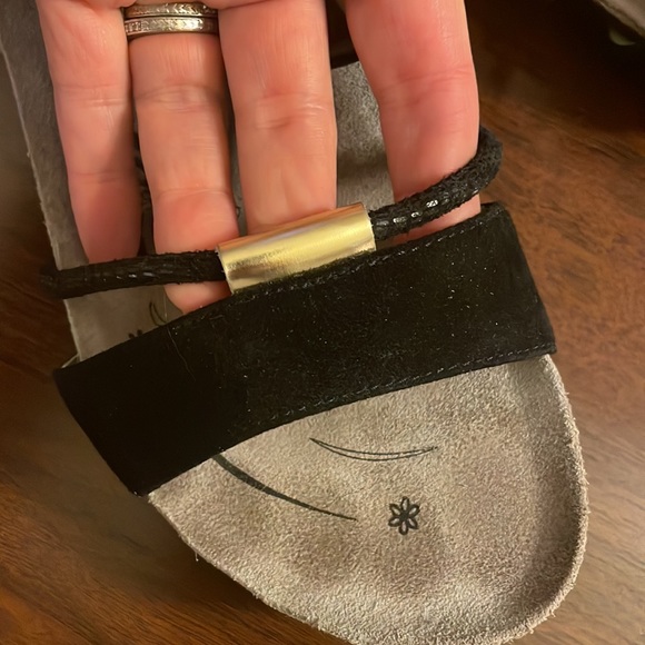 ABEO Bio- System Black suede & leather orthopedic cork bed sandals - Picture 3 of 8